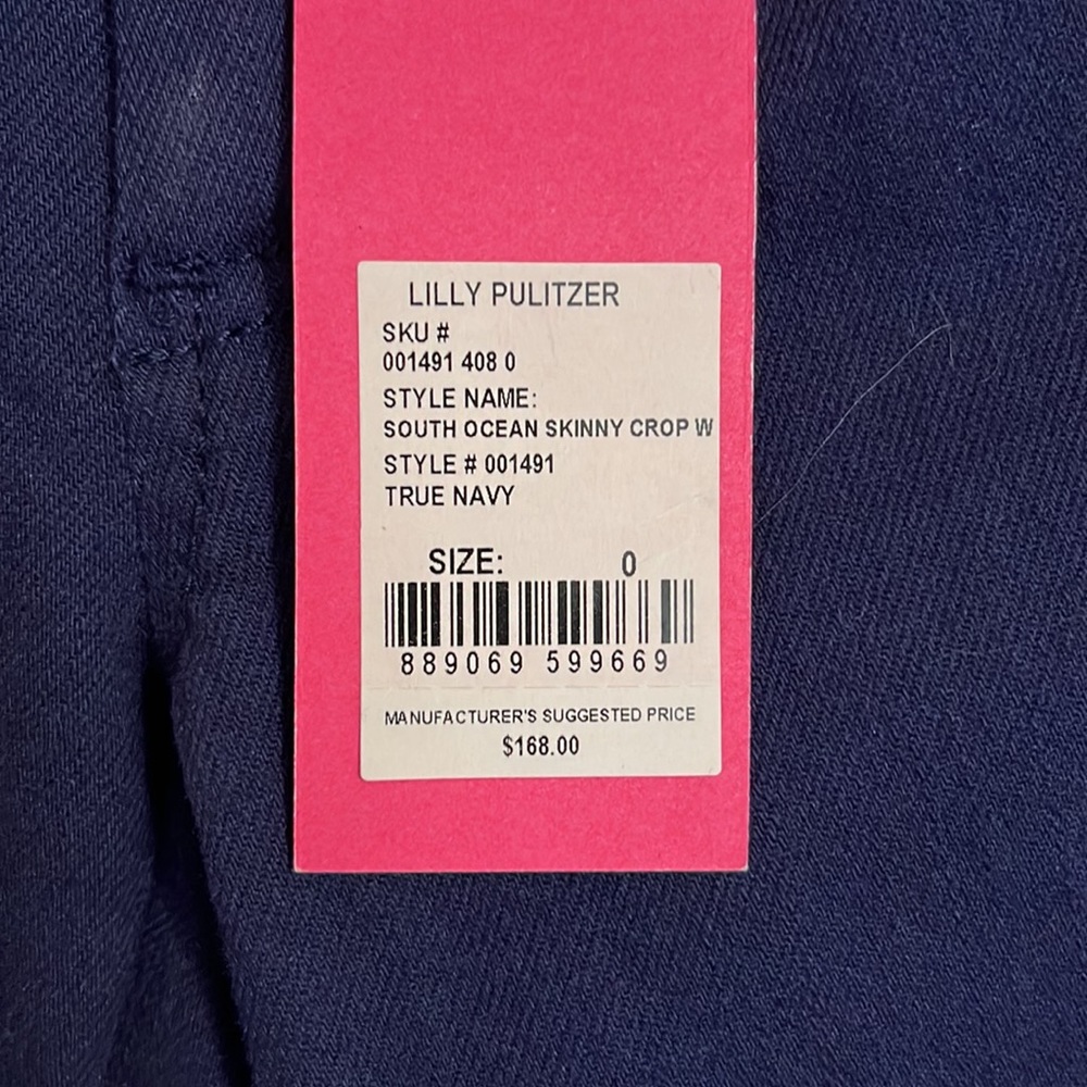 Lilly Pulitzer navy crop pants size 0 - Picture 5 of 5